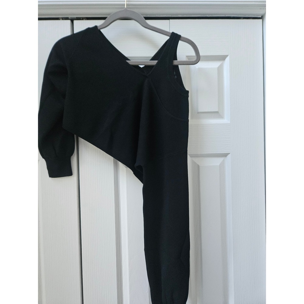 Michael Costello x REVOLVE Black One Shoulder Knit Jumpsuit XS Asymmetric